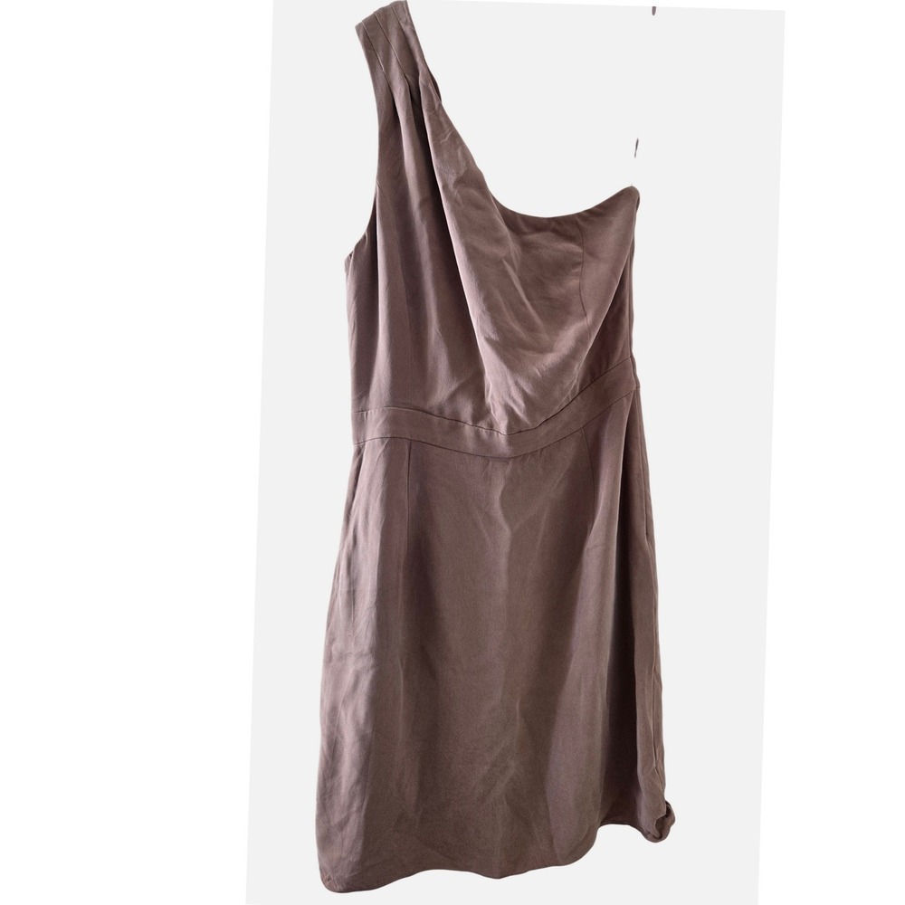 J. Crew Factory One-Shoulder Taupe Dress